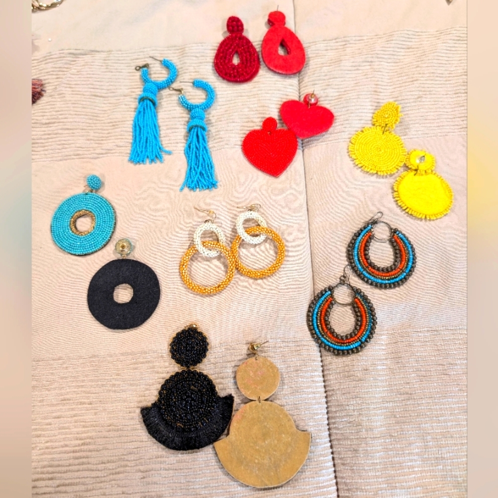 Colorful Beaded Earrings Set